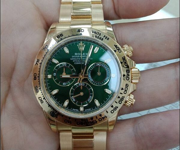 流當手錶拍賣 原裝 ROLEX 勞力士 迪通拿 Daytona 116508 綠金迪 9成5新 喜歡價可議UJ016